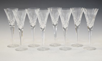 Lot 340 - Waterford - Set of eight Lismore pattern champagne flutes