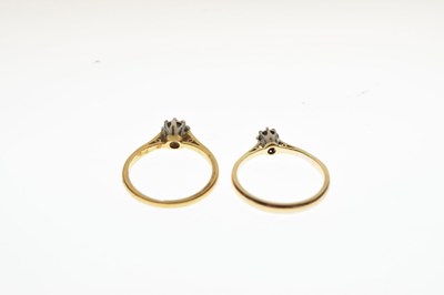 Lot 1 - Two diamond single stone rings