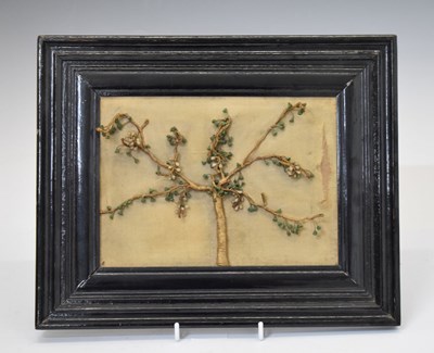 Lot 492 - Gilt thread and stone tree picture