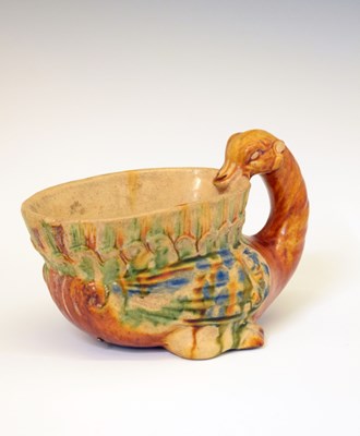 Lot 429 - Chinese sancai-glazed pottery rhyton cup