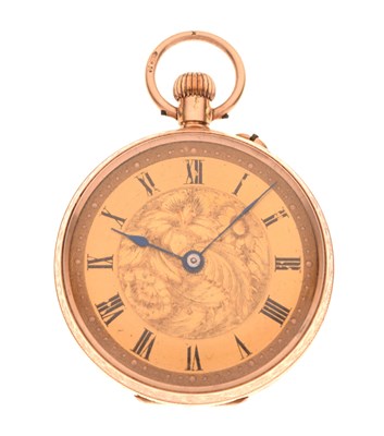 Lot 124 - Lady's 12ct gold open-faced fob watch
