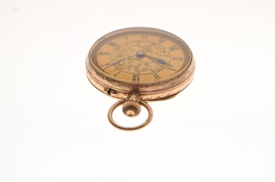 Lot 124 - Lady's 12ct gold open-faced fob watch