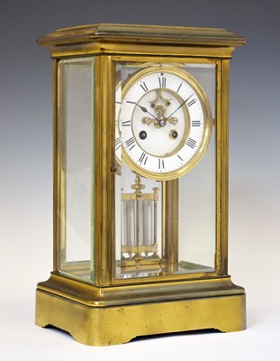 Lot 651 - Late 19th Century French four-glass mantel clock