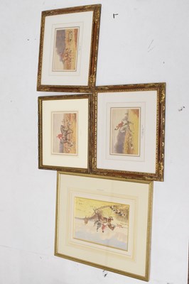 Lot 521 - Edward Algernon Stuart Douglas, (1850-1920) - Group of four hunting related watercolours