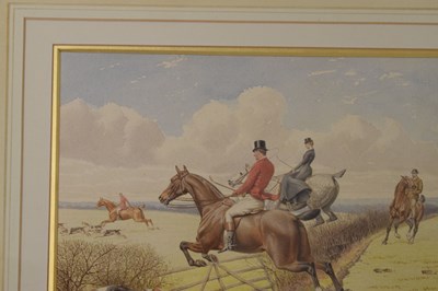 Lot 521 - Edward Algernon Stuart Douglas, (1850-1920) - Group of four hunting related watercolours