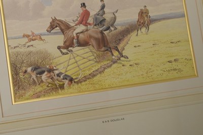 Lot 521 - Edward Algernon Stuart Douglas, (1850-1920) - Group of four hunting related watercolours