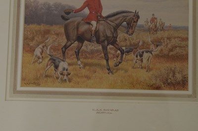 Lot 521 - Edward Algernon Stuart Douglas, (1850-1920) - Group of four hunting related watercolours
