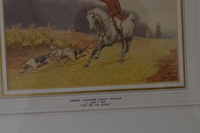 Lot 521 - Edward Algernon Stuart Douglas, (1850-1920) - Group of four hunting related watercolours
