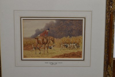 Lot 521 - Edward Algernon Stuart Douglas, (1850-1920) - Group of four hunting related watercolours