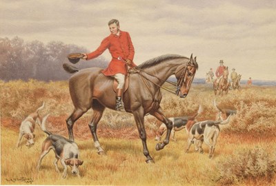 Lot 521 - Edward Algernon Stuart Douglas, (1850-1920) - Group of four hunting related watercolours