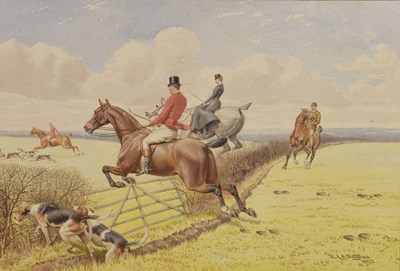 Lot 521 - Edward Algernon Stuart Douglas, (1850-1920) - Group of four hunting related watercolours