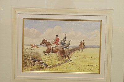 Lot 521 - Edward Algernon Stuart Douglas, (1850-1920) - Group of four hunting related watercolours