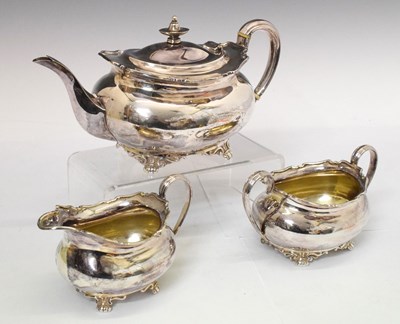 Lot 157 - George V silver three-piece tea set