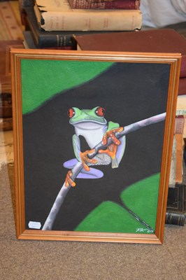 Lot 497 - Watercolour on textured paper study of a tree frog