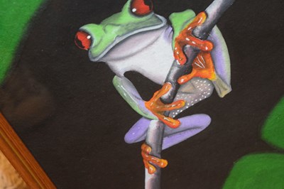Lot 497 - Watercolour on textured paper study of a tree frog