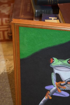 Lot 497 - Watercolour on textured paper study of a tree frog
