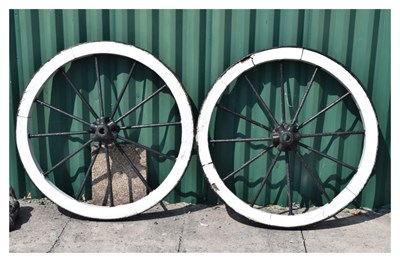 Lot 606 - Pair of cart wheels