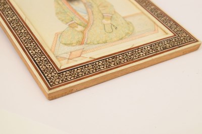 Lot 496 - Middle Eastern (Persian) Qajar ivory miniature of an Islamic scholar
