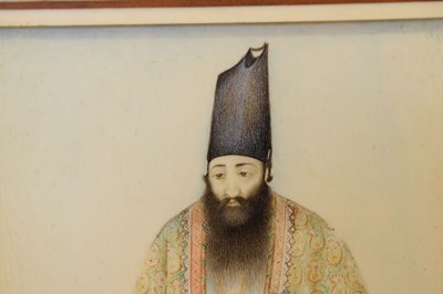 Lot 496 - Middle Eastern (Persian) Qajar ivory miniature of an Islamic scholar