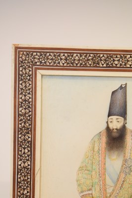 Lot 496 - Middle Eastern (Persian) Qajar ivory miniature of an Islamic scholar