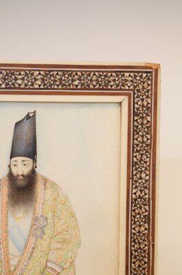 Lot 496 - Middle Eastern (Persian) Qajar ivory miniature of an Islamic scholar
