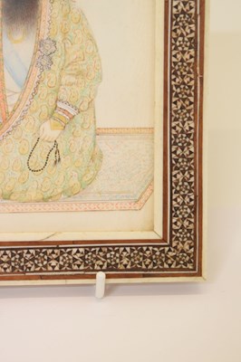 Lot 496 - Middle Eastern (Persian) Qajar ivory miniature of an Islamic scholar