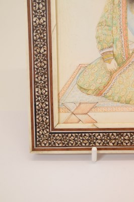 Lot 496 - Middle Eastern (Persian) Qajar ivory miniature of an Islamic scholar