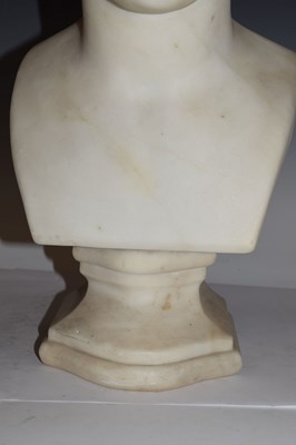 Lot 298 - Classical revival carved Carrara marble bust of a maiden