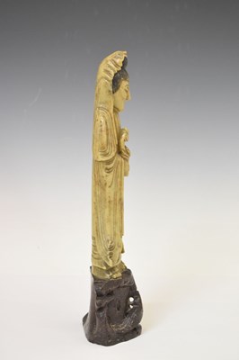 Lot 457 - Chinese carved soapstone figure of Kwanyin