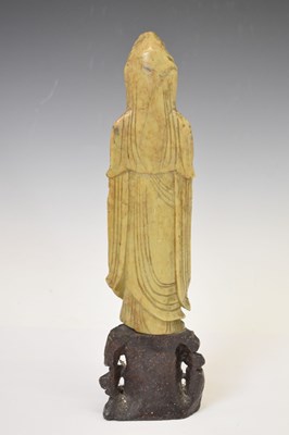 Lot 457 - Chinese carved soapstone figure of Kwanyin