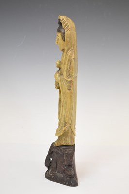 Lot 457 - Chinese carved soapstone figure of Kwanyin