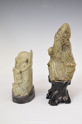 Lot 417 - Two Japanese carved soapstone figures