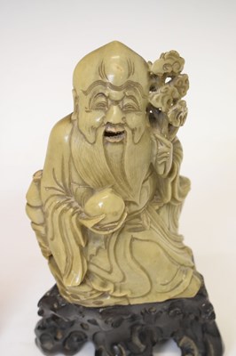 Lot 417 - Two Japanese carved soapstone figures