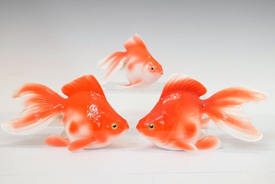 Lot 437 - Graduated set of three Noritake Koi Fantail fish