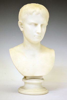 Lot 299 - 19th Century Italian Carrara marble bust of Octavian (Caesar Augustus)