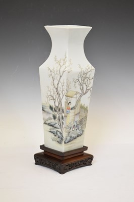 Lot 436 - Chinese square section vase