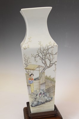 Lot 436 - Chinese square section vase