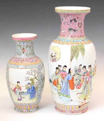 Lot 404 - Two large Chinese Famille Rose vases