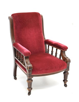 Lot 604 - Late Victorian walnut salon chair