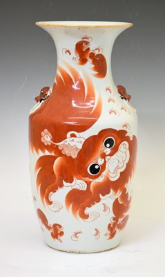 Lot 435 - Chinese iron-red Dog of Fo vase