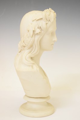 Lot 351 - Copeland Crystal Palace Art Union Parian bust of Ophelia