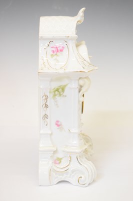 Lot 565 - Continental porcelain mantel clock
