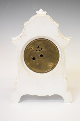 Lot 565 - Continental porcelain mantel clock