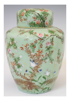 Lot 440 - Japanese celadon ginger jar and cover