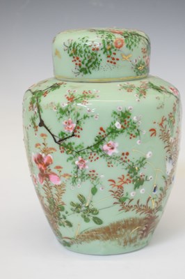 Lot 440 - Japanese celadon ginger jar and cover