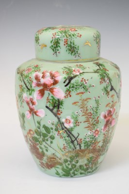 Lot 440 - Japanese celadon ginger jar and cover