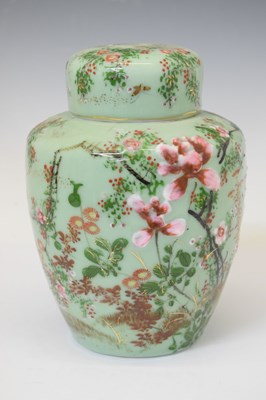 Lot 440 - Japanese celadon ginger jar and cover