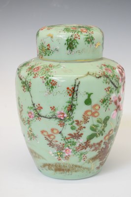 Lot 440 - Japanese celadon ginger jar and cover