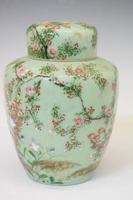 Lot 440 - Japanese celadon ginger jar and cover