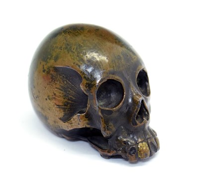 Lot 476 - Japanese bronze skull paperweight